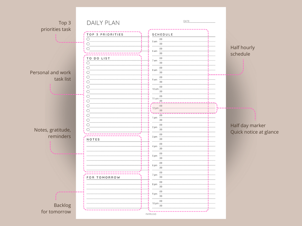 daily planner printable