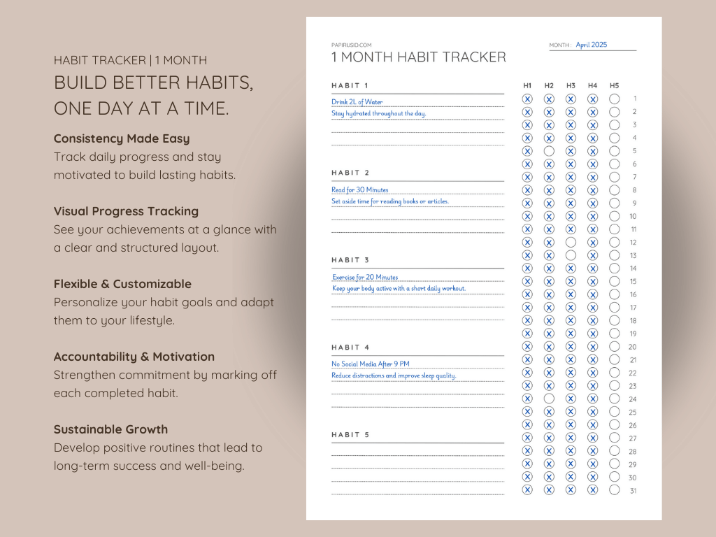 Effective habit tracker for improving productivity and consistency.