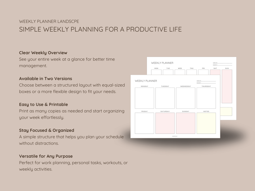 weekly planner printable