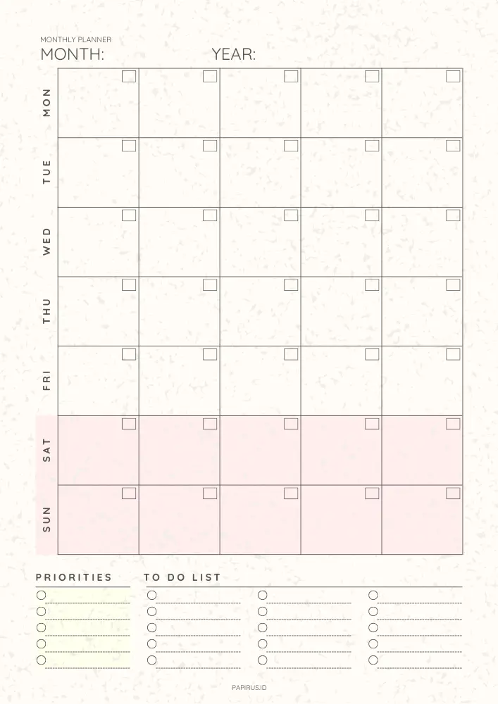 Monthly Planner – Plan Your Month with Clarity and Purpose