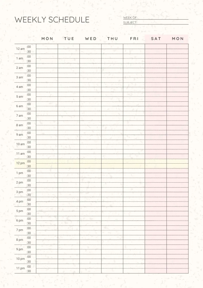 Weekly Time Management Schedule: Optimize Your Productivity